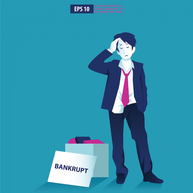 Premium Vector | Bankruptcy Illustration Concept. Businessman With ...