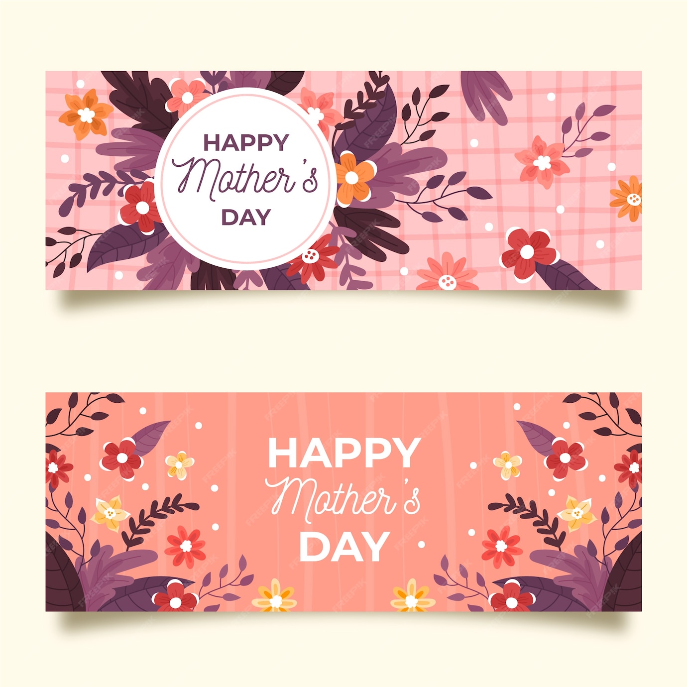 Free Vector | Banner collection with mothers day