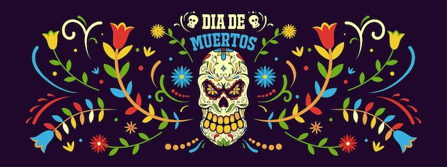 Premium Vector Banner Day Of Dead In Mexico Dia De Los Muertos Holiday Template