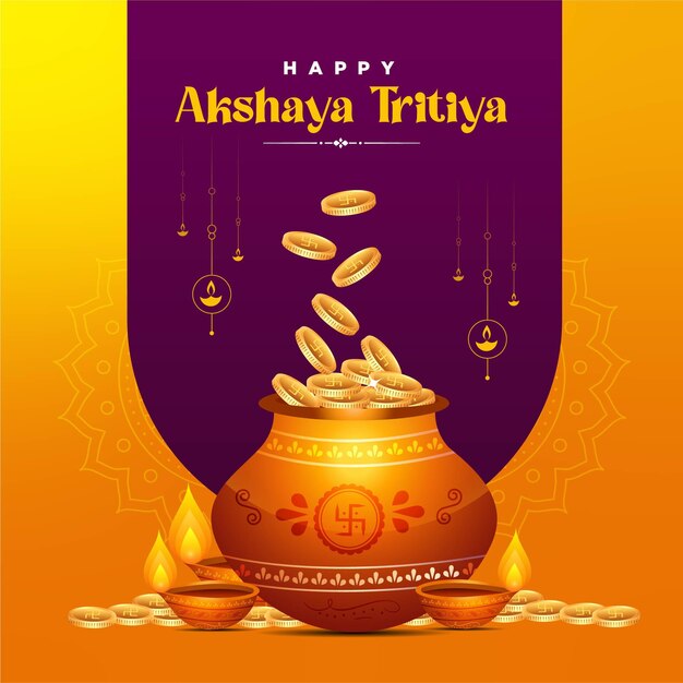 Premium Vector | Banner design of happy akshaya tritiya festival template