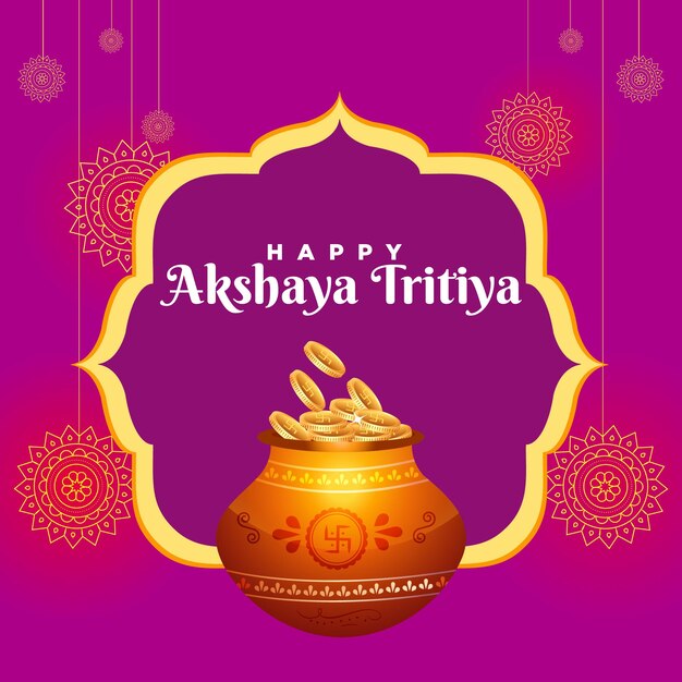 Premium Vector | Banner design of happy akshaya tritiya template