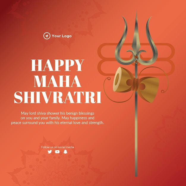 Premium Vector | Banner design of happy maha shivratri hindu indian ...