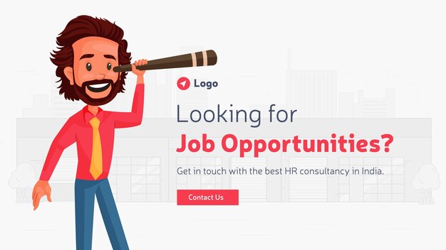 Premium Vector | Banner design of looking for job opportunities