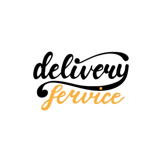 Premium Vector Banner Design With Lettering Delivery Service Vector Illustration