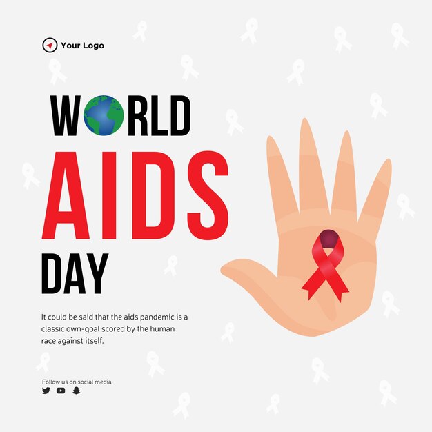 Premium Vector | Banner design of world aids day template