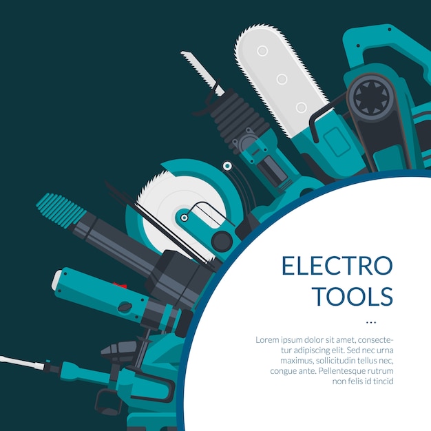 Premium Vector Banner of electric construction tools