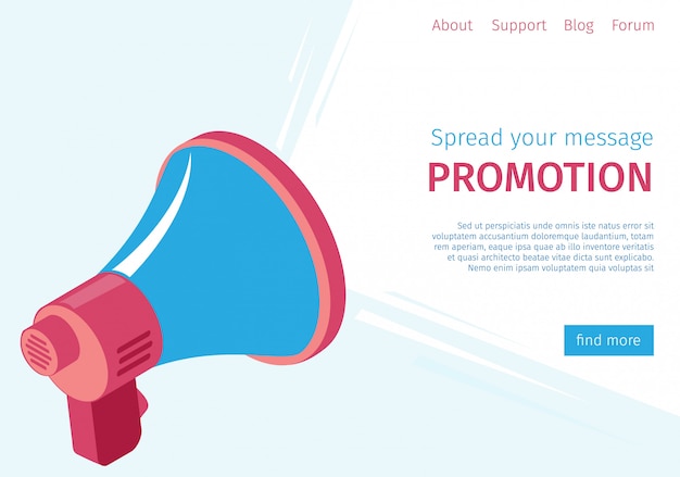 Banner spread your message promotion to users Premium Vector
