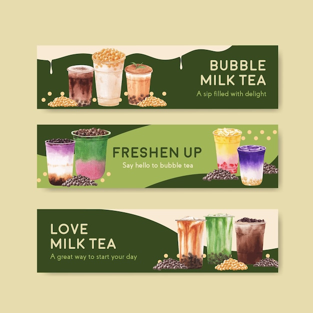 free-vector-banner-template-with-bubble-milk-tea