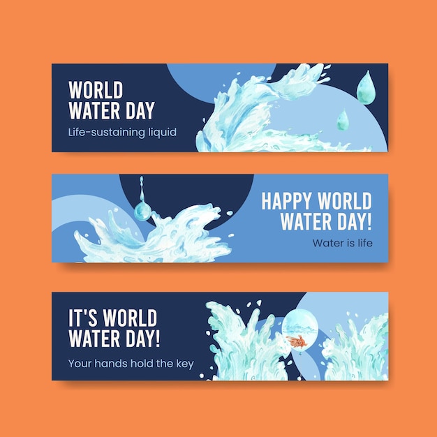 Free Vector | Banner template with world water day concept design for ...