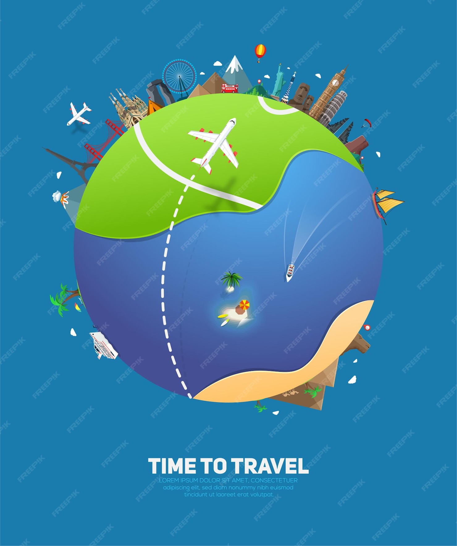 Premium Vector | Banner for travel and tourism with abstract earth ...