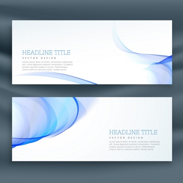 Banner with blue wavy lines Vector | Free Download