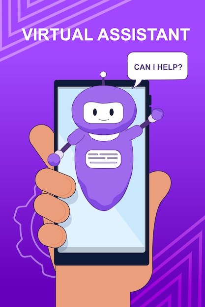 Banner With Chat Bot Virtual Assistant For Mobile Vector Premium Download