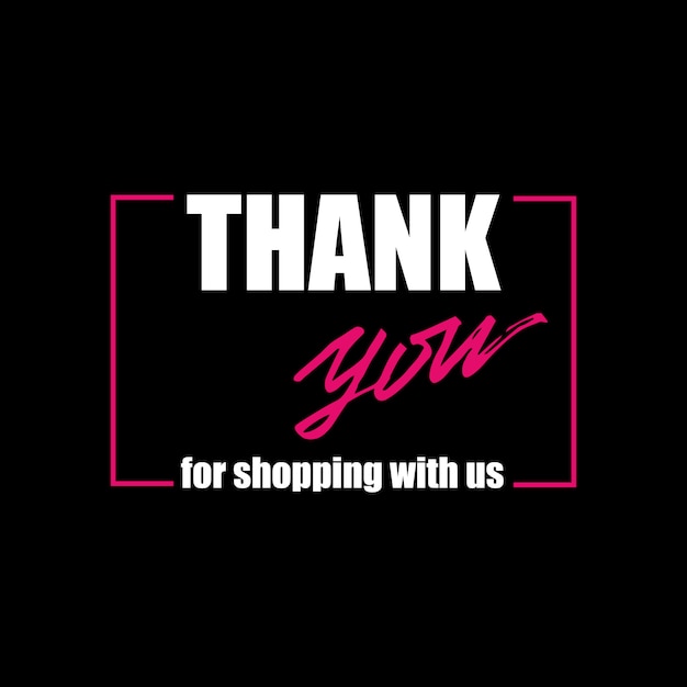 Premium Vector Banner with lettering thank you for shopping with us