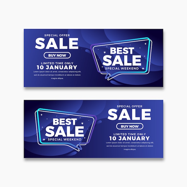 Banner with modern design colorful gradient Premium Vector