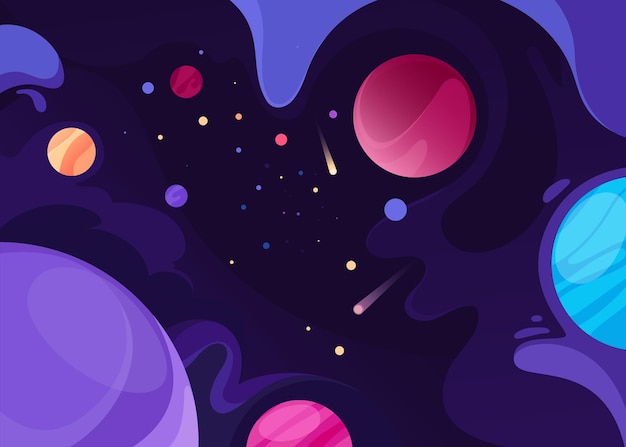 Premium Vector | Banner with outer space. placard design in abstract style.
