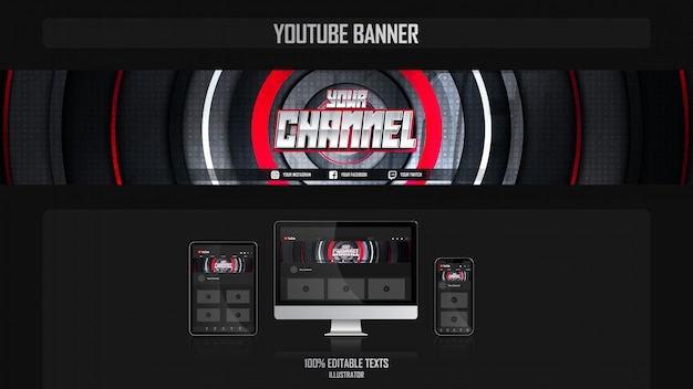 Download Free Banner For Youtube Channel With Gamer Concept Premium Vector Use our free logo maker to create a logo and build your brand. Put your logo on business cards, promotional products, or your website for brand visibility.