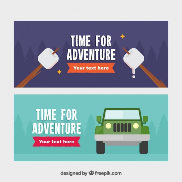Banners about adventures in nature