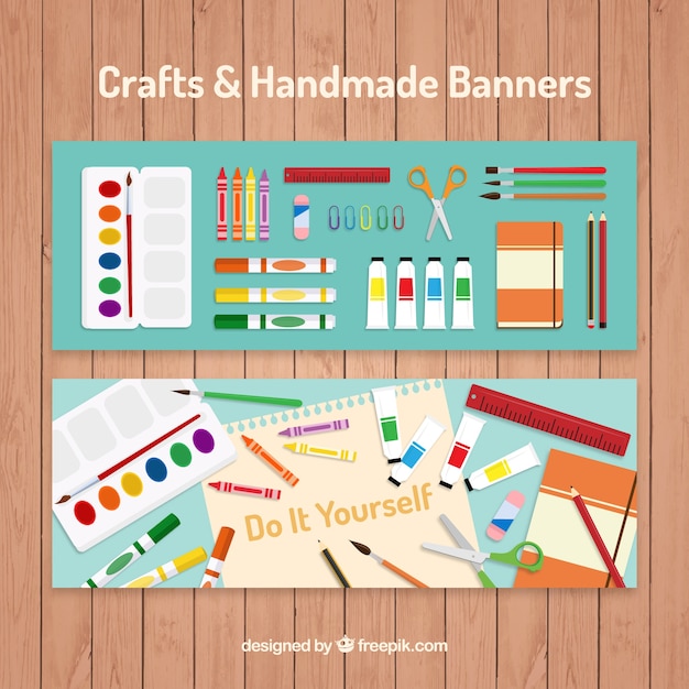 Free Vector | Banners about artistic crafts