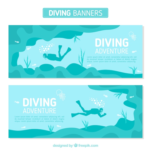 Banners of diving sport