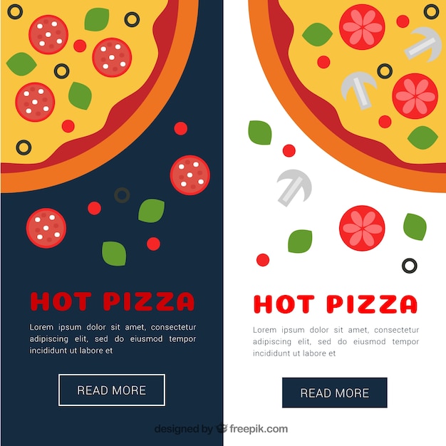Banners of tasty pizzas