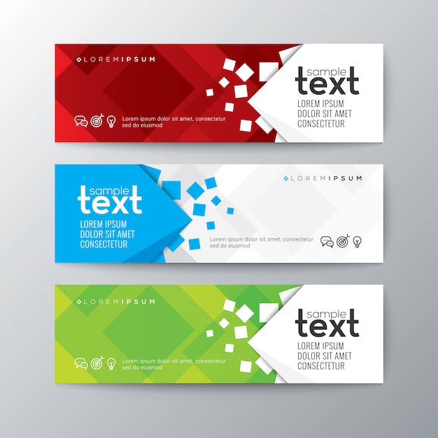 Banners Template With Abstract Square Pattern Background Premium Vector