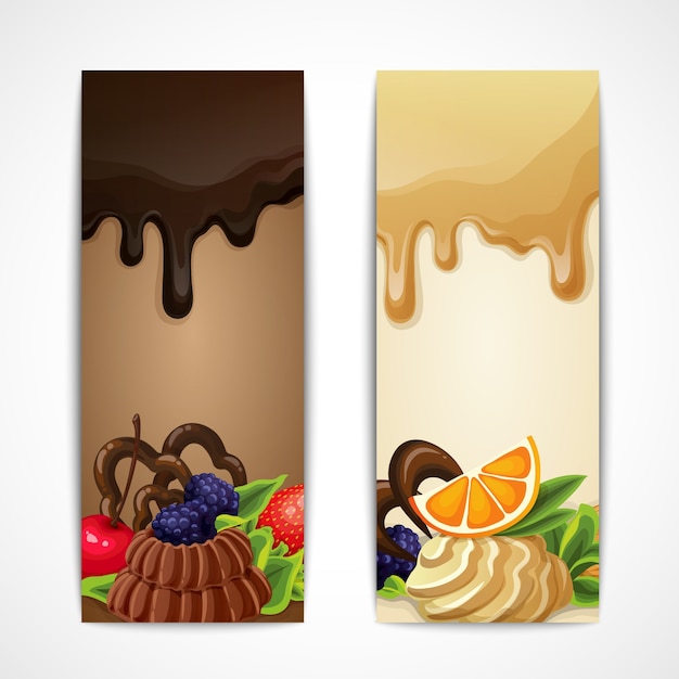 Banners with desserts