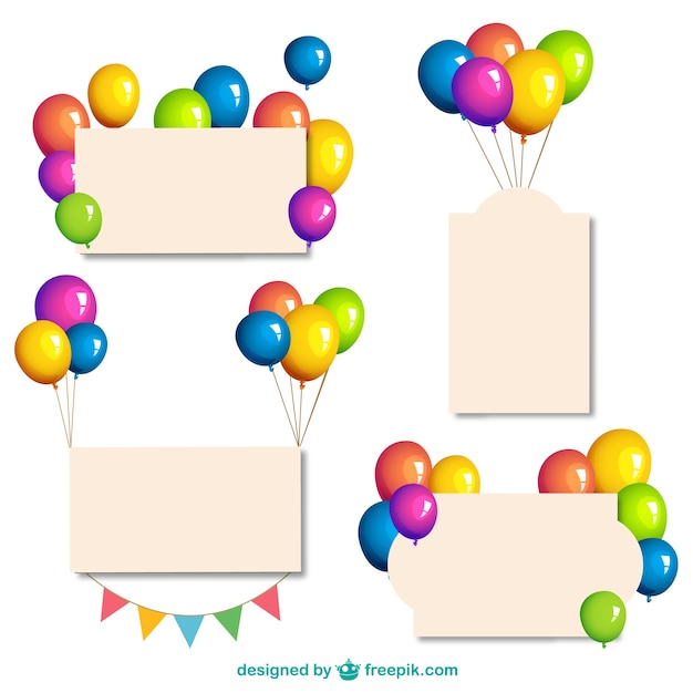 Banners with glossy balloons Vector | Free Download