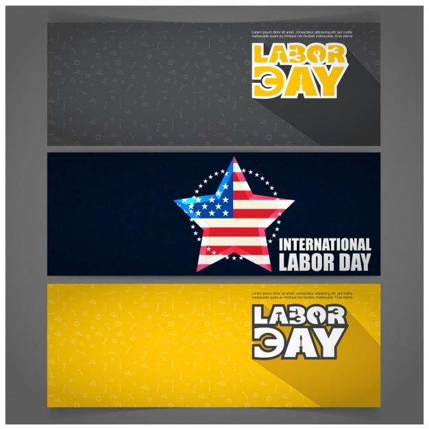 Banners with labor day subject