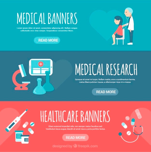 Banners with medical elements