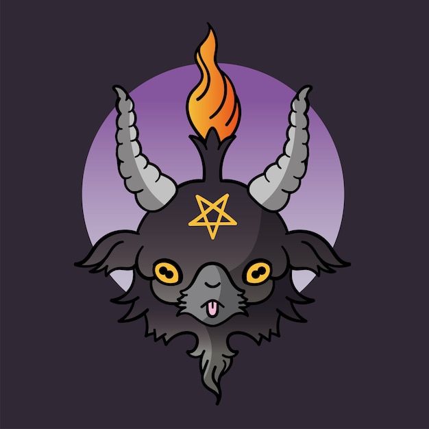 Download Baphomet cute kawaii Vector | Premium Download