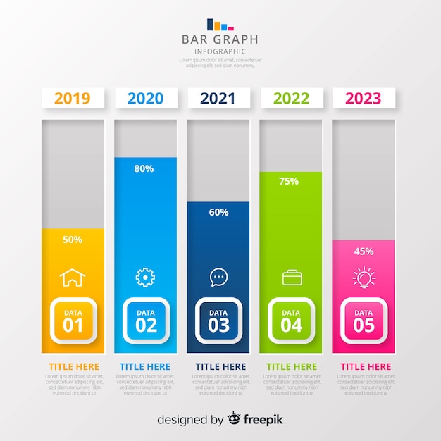 Free Vector Bar chart infographic