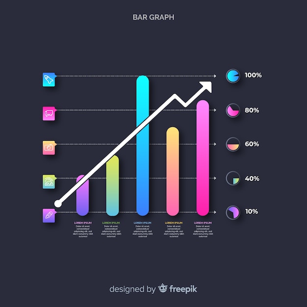 Bar chart infographic Free Vector