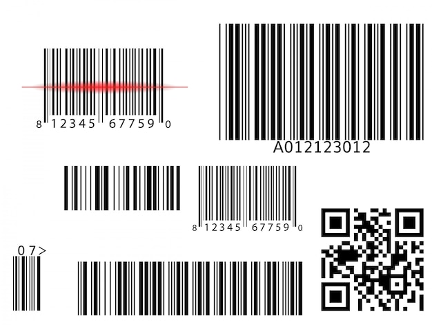 Bar qr code scanning Premium Vector