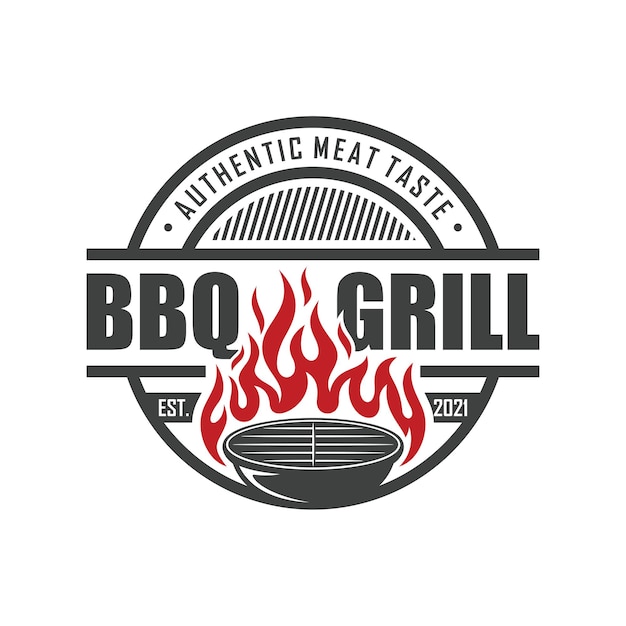 Premium Vector | Barbecue grill logo