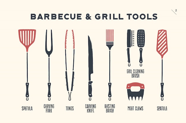 Premium Vector | Barbecue and grill tools