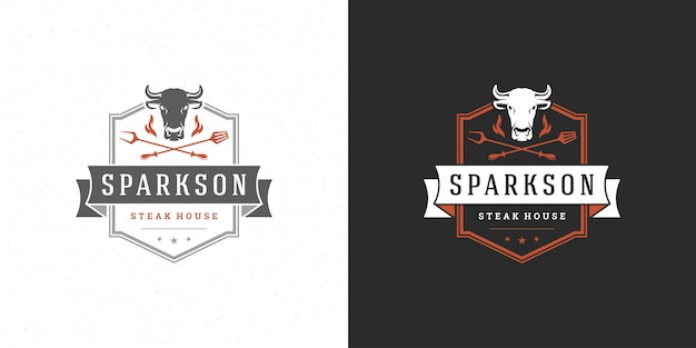 Download Free Barbecue Logo Vector Illustration Grill Steak House Or Bbq Use our free logo maker to create a logo and build your brand. Put your logo on business cards, promotional products, or your website for brand visibility.