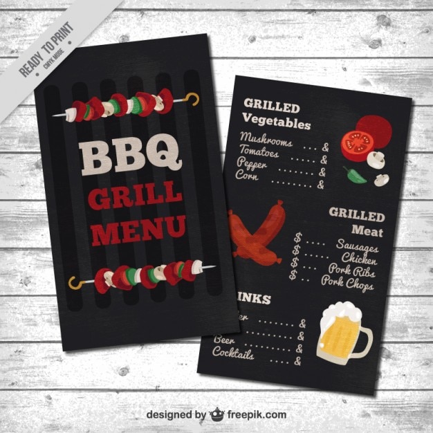 Free Vector Barbecue menu template