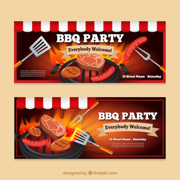 Barbecue party banners