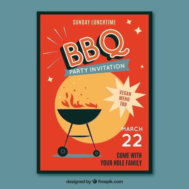 Free Vector Barbecue Poster Template Bartender poster elegant man cocktail elements sktech. free vector barbecue poster template