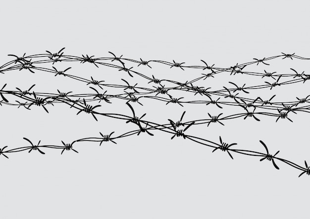 black barbed wire