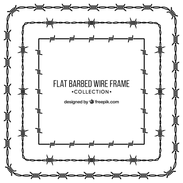 Download Barbed wire frame collection | Free Vector