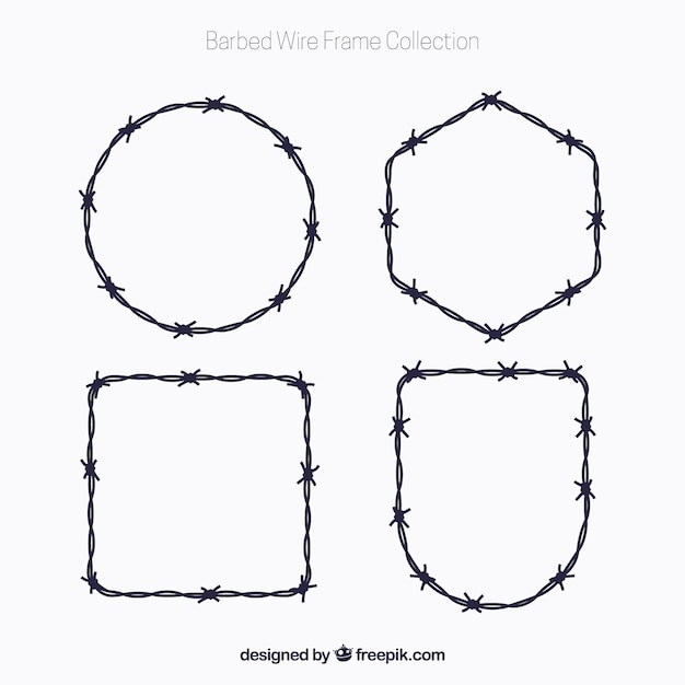 Download Barbed wire frame pack | Free Vector