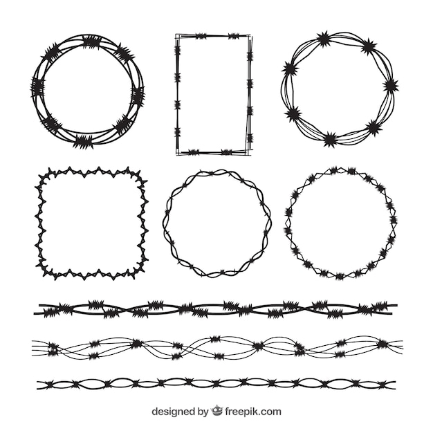 Download Barbed wire frame pack Vector | Free Download