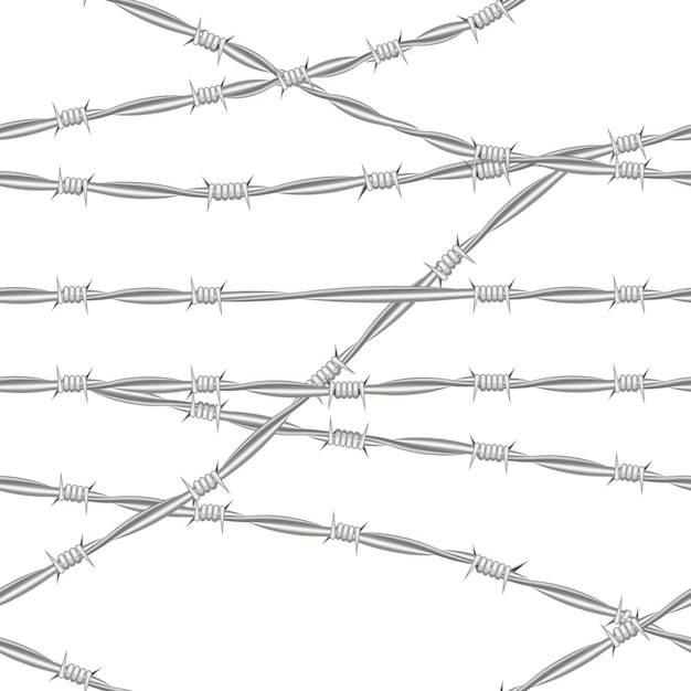 有刺鉄線 シームレスな背景有刺鉄線 プレミアムベクター