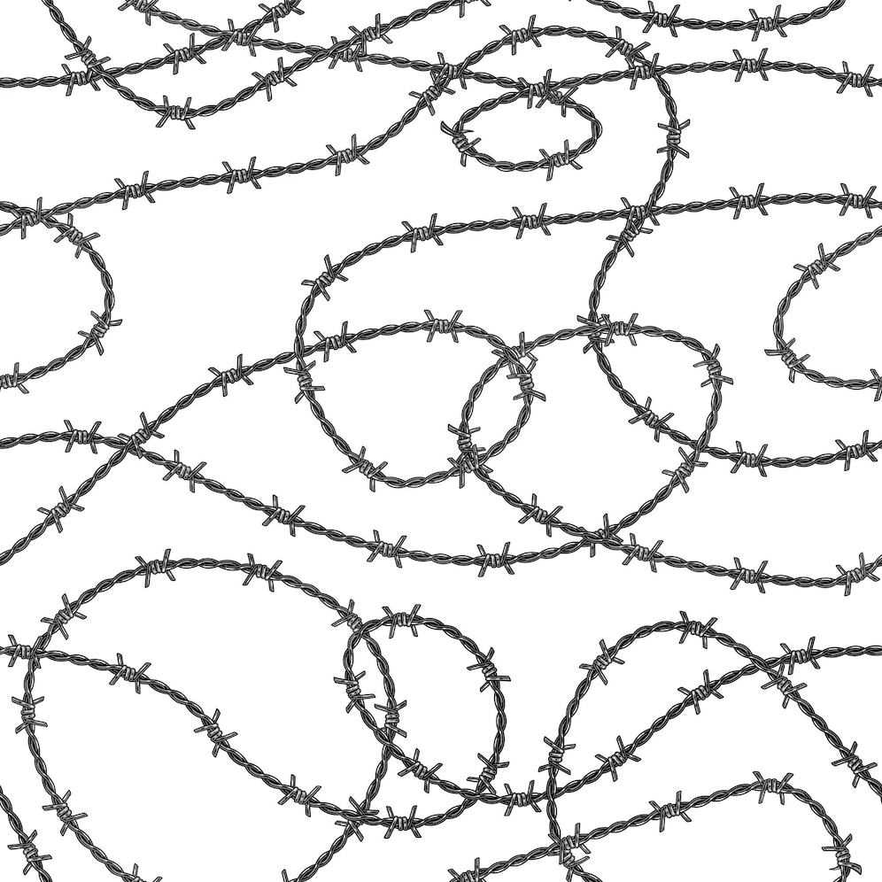 Premium Vector Barbed wire vintage seamless pattern