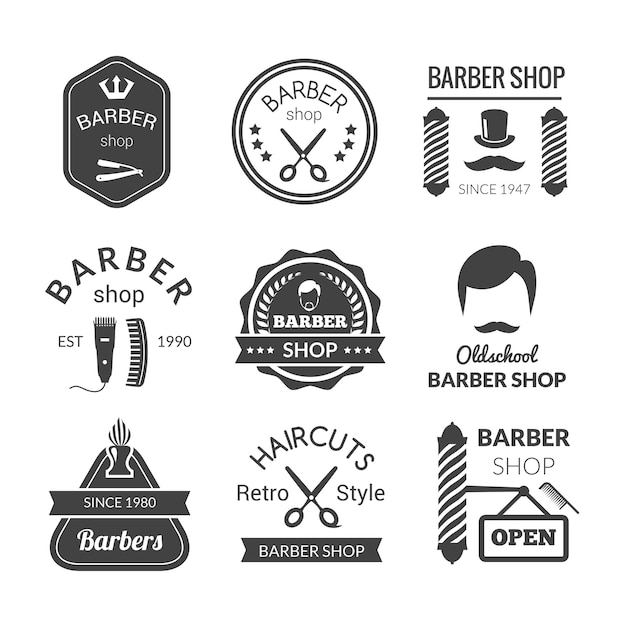 Download Free Download This Free Vector Barber Shop Emblems Use our free logo maker to create a logo and build your brand. Put your logo on business cards, promotional products, or your website for brand visibility.