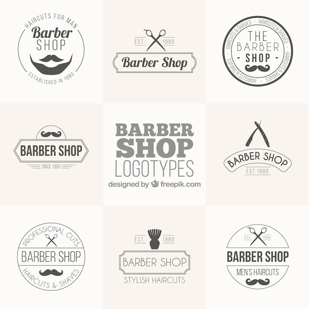 Download Free Download Free Barber Shop Logo Collection In Vintage Style Vector Use our free logo maker to create a logo and build your brand. Put your logo on business cards, promotional products, or your website for brand visibility.