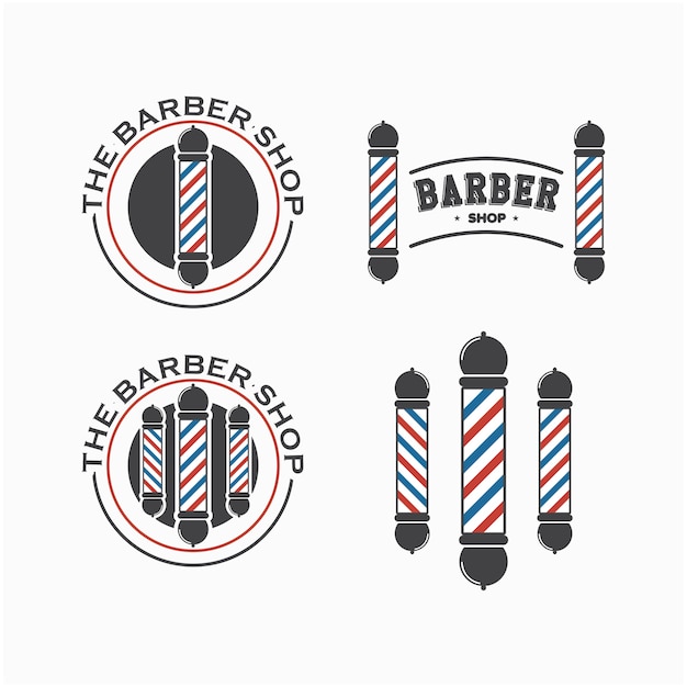 Download Barber shop logo set vector template design | Premium Vector