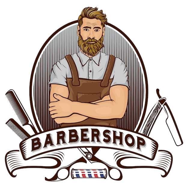 Premium Vector Barber Shop Mascot