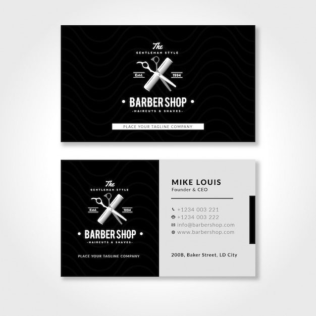 Premium Vector business card template with black and white